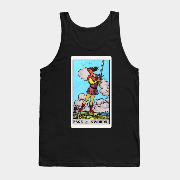 Card #60 - Page Of Swords - Rider Waite Smith Tarot Tank Top by RetroFitted